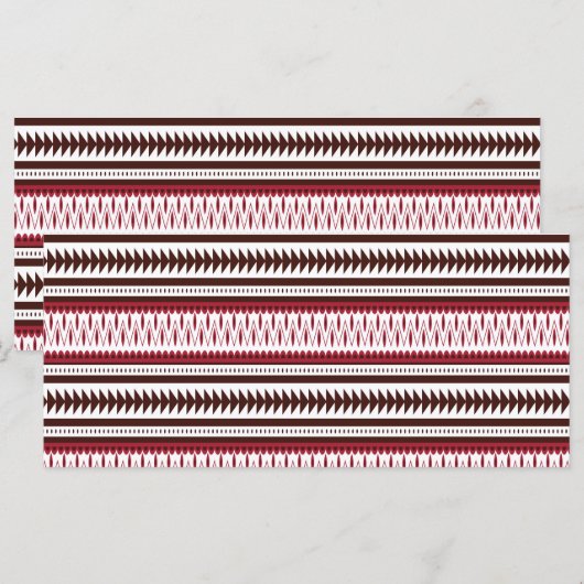 ein rot-weiß gestreiftes Muster Menükarte (Vorne/Hinten)