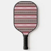 ein rot-weiß gestreiftes Muster Pickleball Schläger (Vorderseite)