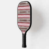 ein rot-weiß gestreiftes Muster Pickleball Schläger (Links)