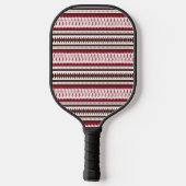 ein rot-weiß gestreiftes Muster Pickleball Schläger (Rückseite)