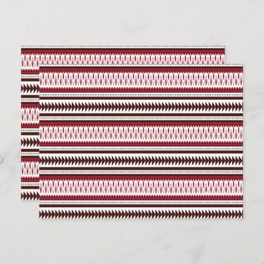 ein rot-weiß gestreiftes Muster Postkarte (Vorne/Hinten)