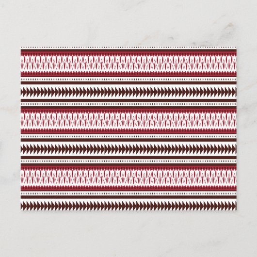 ein rot-weiß gestreiftes Muster Postkarte (Vorderseite)