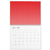 ein rot-weißer Hintergrund mit kleinen Quadraten Kalender (Mär 2026)