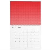 ein rot-weißer Hintergrund mit kleinen Quadraten Kalender (Feb 2026)