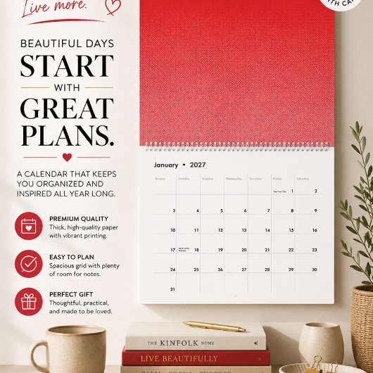 ein rot-weißer Hintergrund mit kleinen Quadraten Kalender