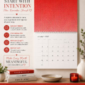 ein rot-weißer Hintergrund mit kleinen Quadraten Kalender
