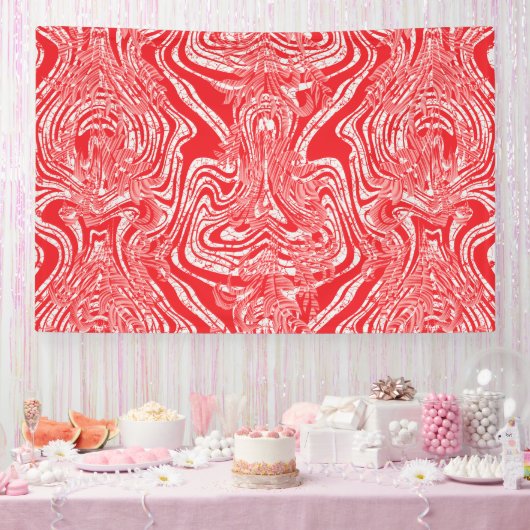 ein rot-weißes Bild eines Musters auf einem weißen Banner (Party)