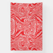 ein rot-weißes Bild eines Musters auf einem weißen Banner (Vertikal)