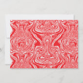 ein rot-weißes Bild eines Musters auf einem weißen Einladung (Rückseite)