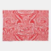 ein rot-weißes Bild eines Musters auf einem weißen Geschirrtuch (Horizontal)