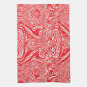 ein rot-weißes Bild eines Musters auf einem weißen Geschirrtuch (Vertikal)