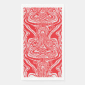 ein rot-weißes Bild eines Musters auf einem weißen Serviette (Vorderseite)