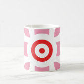 ein rot-weißes Muster mit einer Blume darauf Kaffeetasse (Mittel)