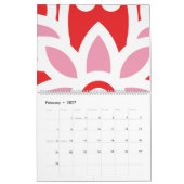 ein rot-weißes Muster mit einer Blume darauf Kalender (Feb 2027)