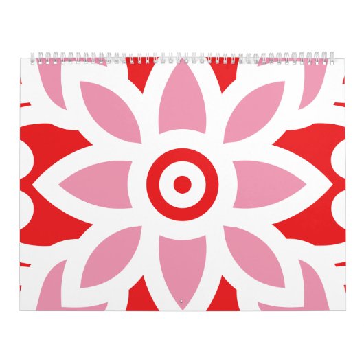 ein rot-weißes Muster mit einer Blume darauf Kalender (Titelbild)