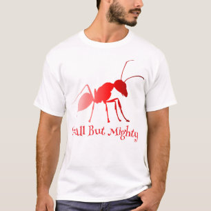 Ein roter Ameisenkörper und Beine, die mit einem G T-Shirt