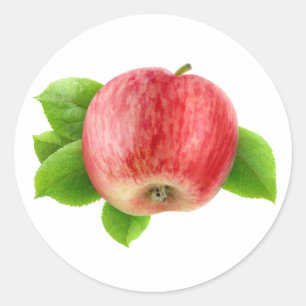 Ein roter Apfel Runder Aufkleber