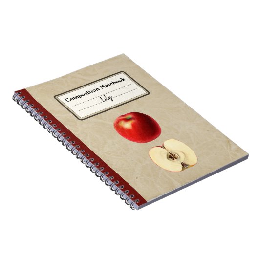 Ein roter Apfel und eine halbe Personalisierte Zus Notizblock (Rechte Seite)