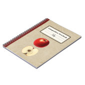 Ein roter Apfel und eine halbe Personalisierte Zus Notizblock (Linke Seite)