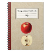 Ein roter Apfel und eine halbe Personalisierte Zus Notizblock (Vorderseite)