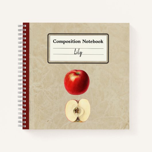 Ein roter Apfel und eine halbe Personalisierte Zus Notizblock (Vorderseite)