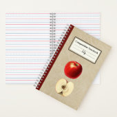 Ein roter Apfel und eine halbe Personalisierte Zus Notizblock (Innen)