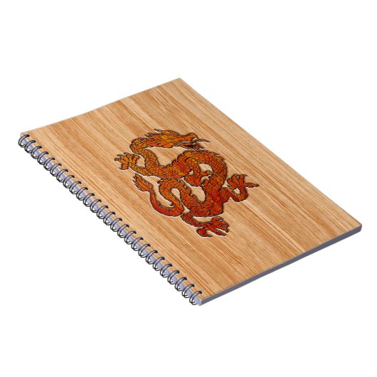Ein roter Drache auf Bambus mögen Notizblock (Rechte Seite)