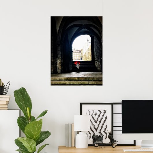 Ein Roter Fleck in einem spanischen Bogen Poster (Heimbüro)