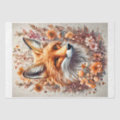 Ein roter Fuchs mit Blume-Rahmen Seidenpapier (Vorderseite)
