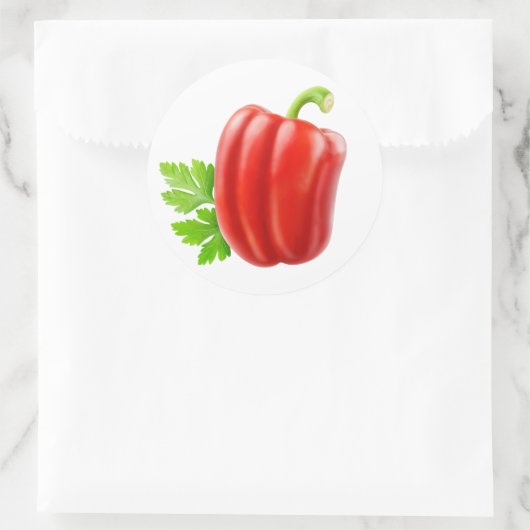 Ein roter Glockenpaprika Runder Aufkleber (Tasche)