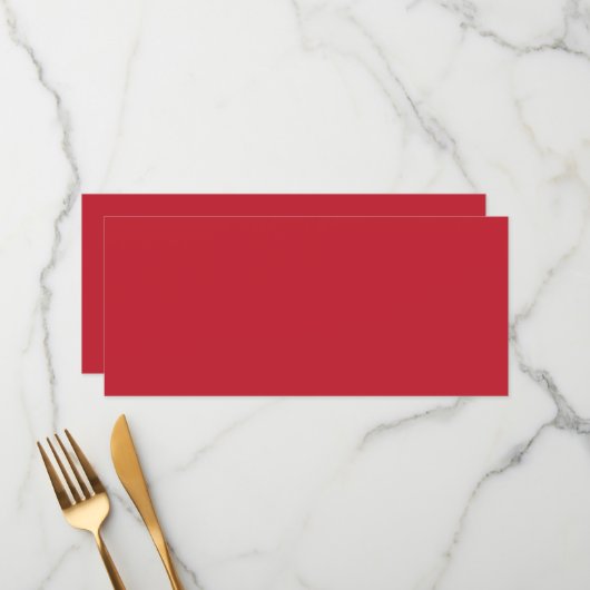 ein roter Hintergrund mit Menükarte (Vorderseite/Rückseite Beispiel)