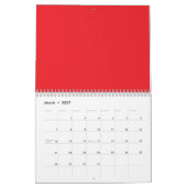 ein roter Hintergrund mit weißem Rand Kalender (Mär 2027)