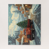 Ein roter LKW auf dem Weihnachtsmarkt Puzzle (Vertikal)