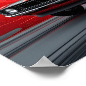 Ein roter Oldtimer-Muscle-Car Poster (Ecke)