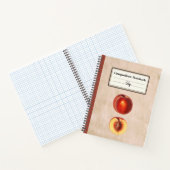Ein roter Pfirsich und eine halbe Personalisierte  Notizblock (Innenseite)