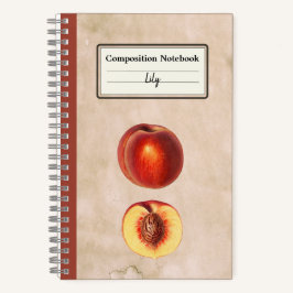 Ein roter Pfirsich und eine halbe Personalisierte  Notizblock