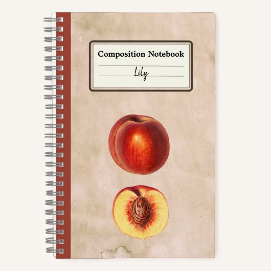 Ein roter Pfirsich und eine halbe Personalisierte Notizblock (Vorderseite)