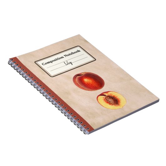 Ein roter Pfirsich und eine halbe Personalisierte Notizblock (Rechte Seite)