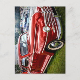 Ein roter Plymouth Special Deluxe Coupe Postkarte