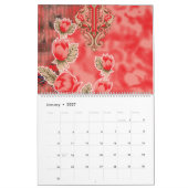 ein roter Schal mit Blume darauf Kalender (Jan 2027)