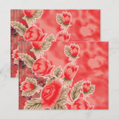 ein roter Schal mit Blume darauf Postkarte (Vorne/Hinten)