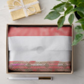 ein roter Schal mit Blume darauf Seidenpapier (Geschenk)