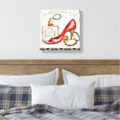 Ein roter Schuhputzer, eine Flasche Parfüm und Blu Leinwanddruck (Insitu (Schlafzimmer))