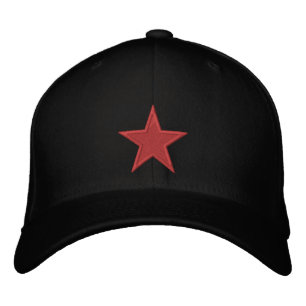 Ein roter Stern der Anarchie Bestickte Baseballkappe