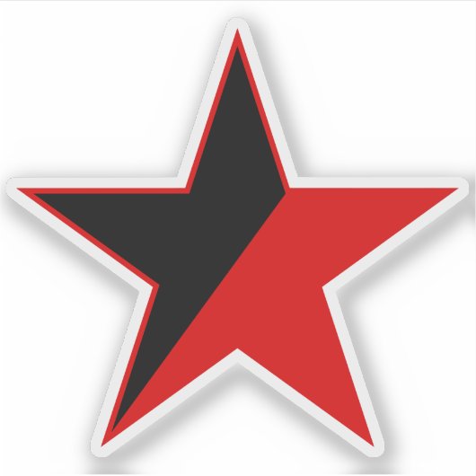 Ein roter Stern der Anarchie v2 Aufkleber (Vorderseite)