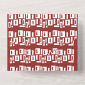 Ein roter Teppich mit einem textilen Muster wird a All In One Einladung (Rückseite)