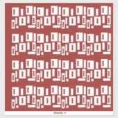 Ein roter Teppich mit einem textilen Muster wird a Aufkleber (Blatt)