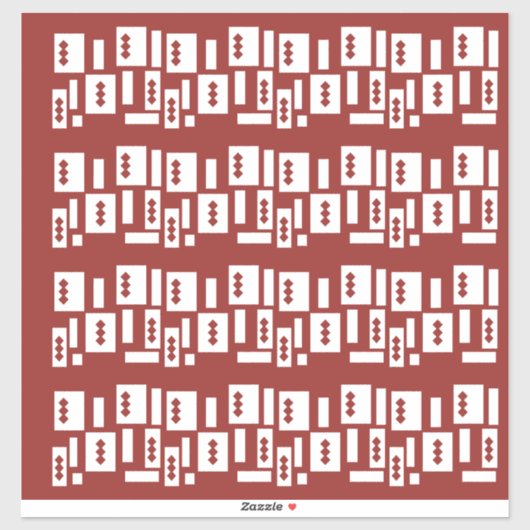 Ein roter Teppich mit einem textilen Muster wird a Aufkleber (Blatt)