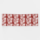 Ein roter Teppich mit einem textilen Muster wird a Banner (Horizontal)