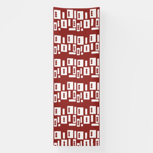 Ein roter Teppich mit einem textilen Muster wird a Banner (Vertikal)